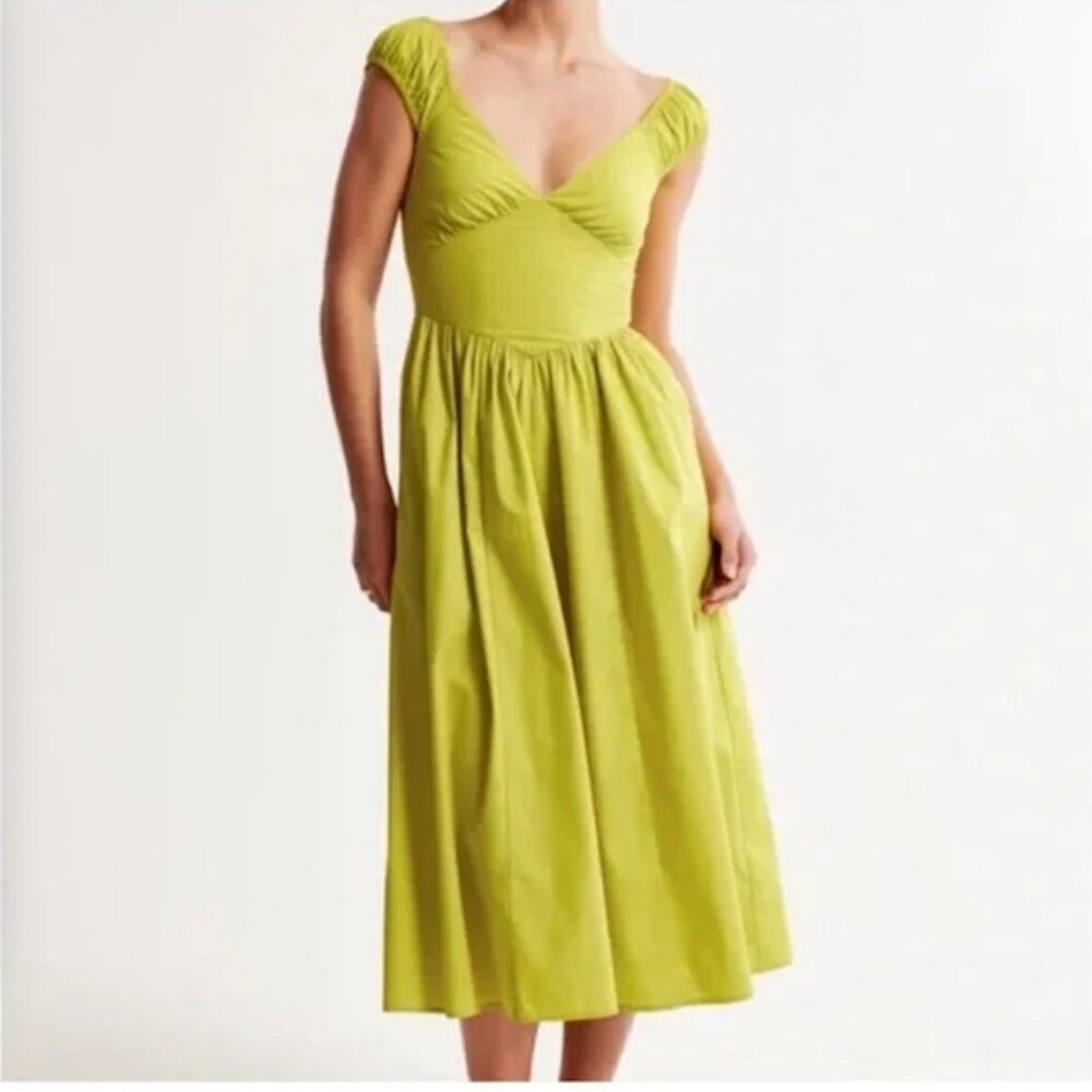 NWT: Abercrombie & Fitch cap sleeve corset midi dress